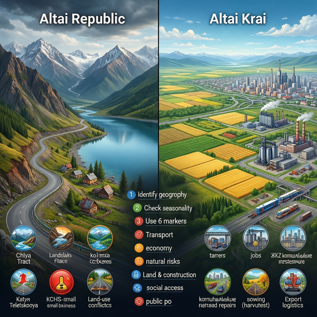 Горный Алтай и Алтайский край: главные различия в новостной повестке недели