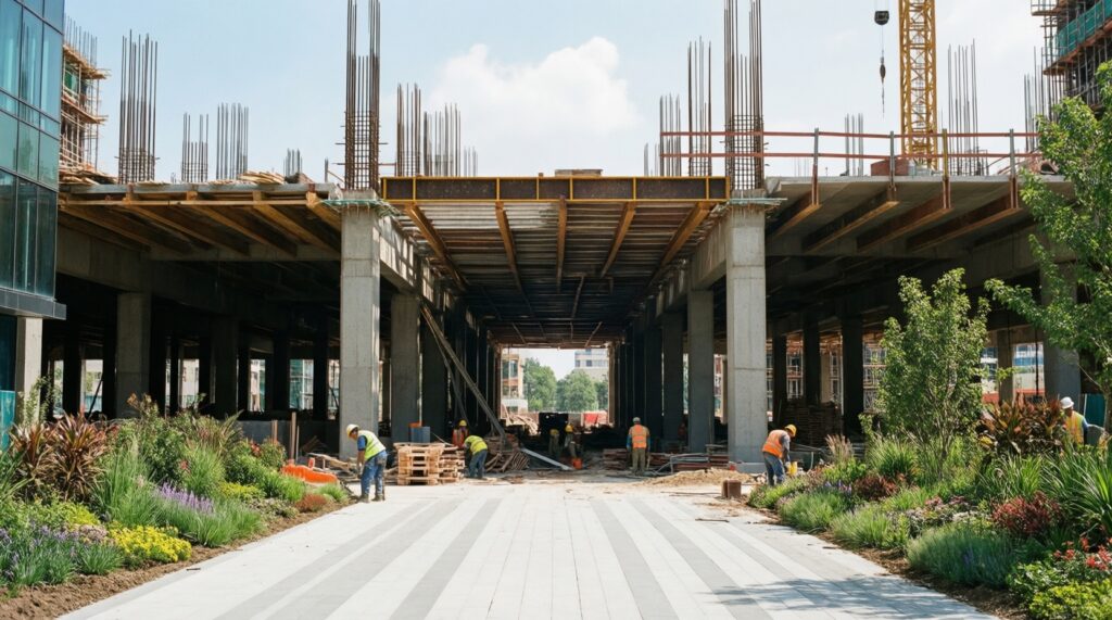 Городская среда: благоустройство парков, набережных и общественных пространств - иллюстрация